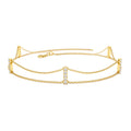 5 Station Diamond Bar Bracelet in 14K Gold — view 1