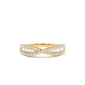 Baguette & Round Diamond Nesting Ring in 14K Gold — view 1