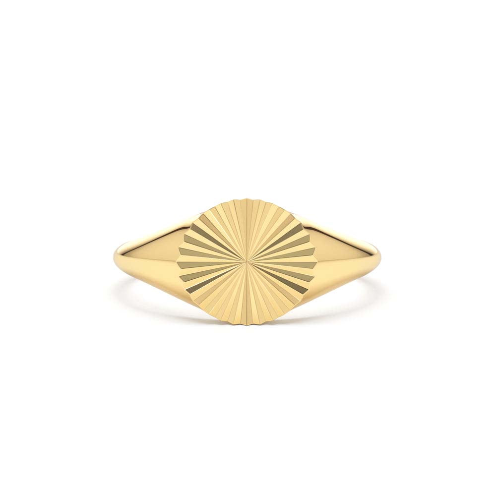 Sun Signet Ring in 14K Gold — view 1