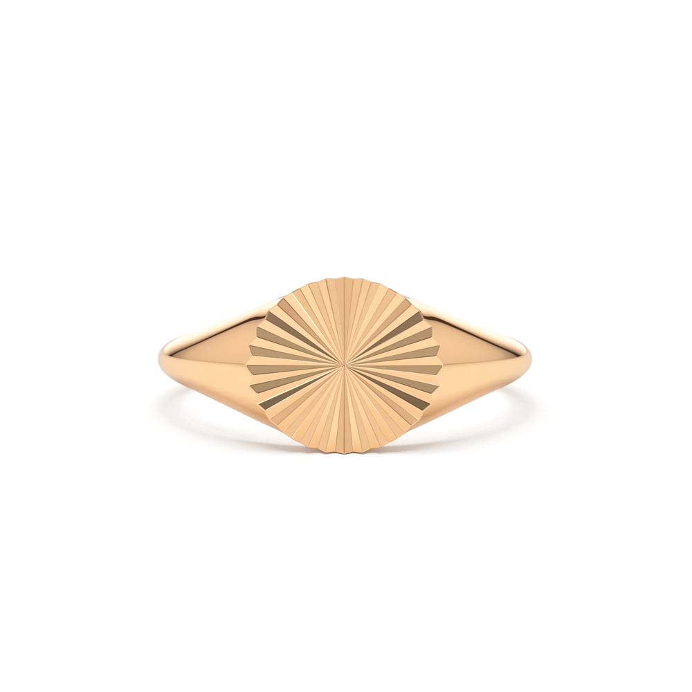 Sun Signet Ring in 14K Gold — view 5