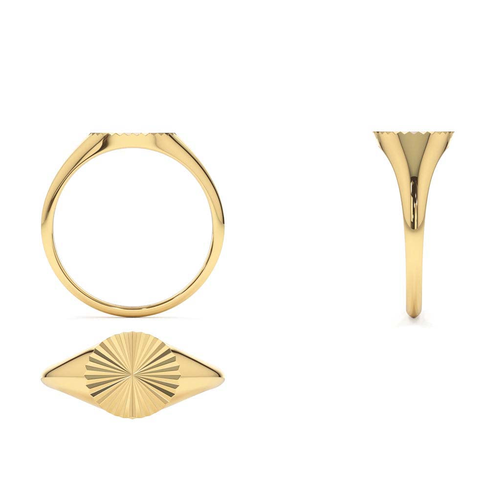 Sun Signet Ring in 14K Gold — view 3