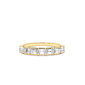 Half Bezel Emerald Cut Diamond Wedding Band 0.75 CTW in 14K Gold — view 1