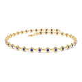 Bezel Set Sapphire Tennis Bracelet in 14K Gold — view 1