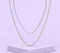 14K 4-Prong Straight Line Necklace