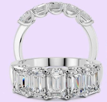 14K Emerald 5-Stone U-Prong Ring