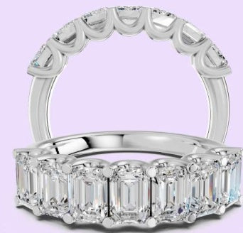 14K Emerald 7-Stone U-Prong Ring
