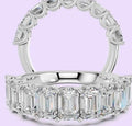 14K Emerald 9-Stone U-Prong Ring