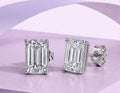 14K Emerald Basket Solitaire Stud Earrings
