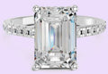 14K Emerald Cathedral Hidden Halo Ring with Diamond Shank