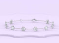 14K Emerald Diamond Station Bracelet