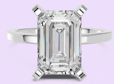 14K Emerald Low-Set Solitaire Ring
