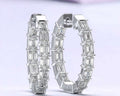 14K Emerald North-South Fancy Hoop Earrings
