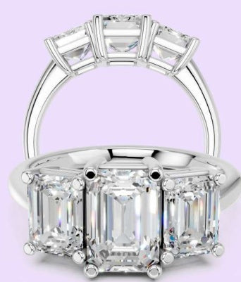 14K Emerald Three-Stone Ring