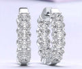14K Oval East-West Fancy Hoop Earrings