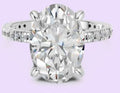 14K Oval Hidden Halo Diamond Shank Ring QG