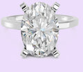 14K Oval Low-Set Solitaire Ring