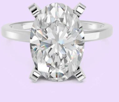 14K Oval Low-Set Solitaire Ring