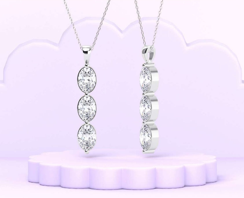 14K Oval Snow Pendant with Bail