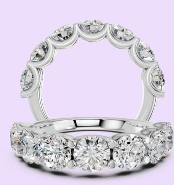 14K Round 7-Stone U-Prong Ring