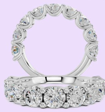 14K Round 9-Stone U-Prong Ring