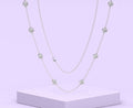14K Round Diamond Station Necklace