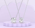 14K Round Floating Diamond Solitaire Pendant