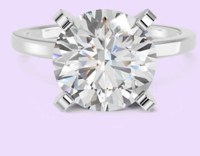 14K Round Low-Set Solitaire Ring