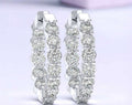 14K Round North-South Fancy Hoop Earrings