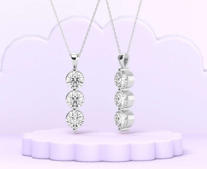 14K Round Snow Pendant with Bail